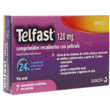 TELFAST 120 MG 7 COMPRIMIDOS RECUBIERTOS