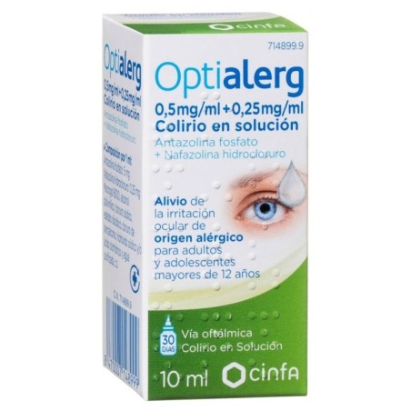 OPTIALERG 5 MG/ML + 0,25 MG/ML COLIRIO EN SOLUCION 1 FRASCO 10 ML